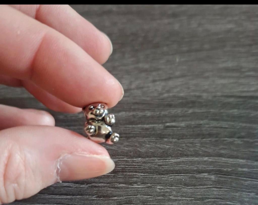 Leuke bedel in de vorm van een beertje, past op Pandora, Overige merken, Overige materialen, Gebruikt, Ophalen of Verzenden