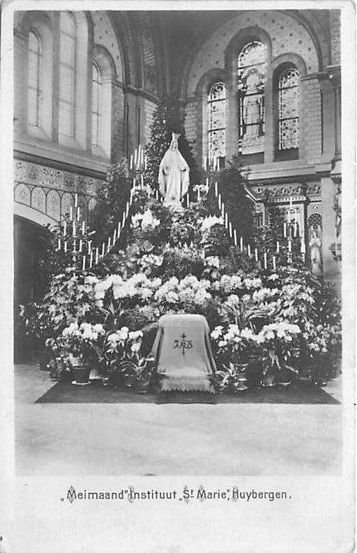 W926 Huijbergen Meimaand Instituut Sint Marie School, Ophalen of Verzenden, Voor 1920, Gelopen, Noord-Brabant