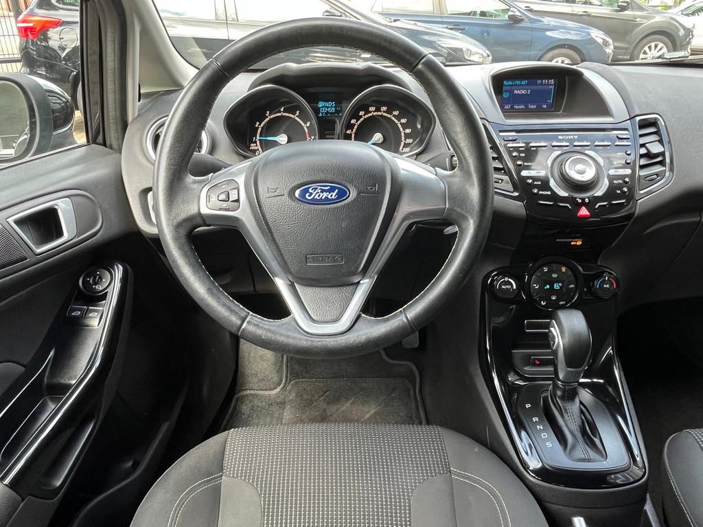 Ford Fiesta 1.0 101PK Automaat,Trekhaak,Clima,StoelVerw,Elek, Gebruikt, Zwart, Origineel Nederlands, Bedrijf