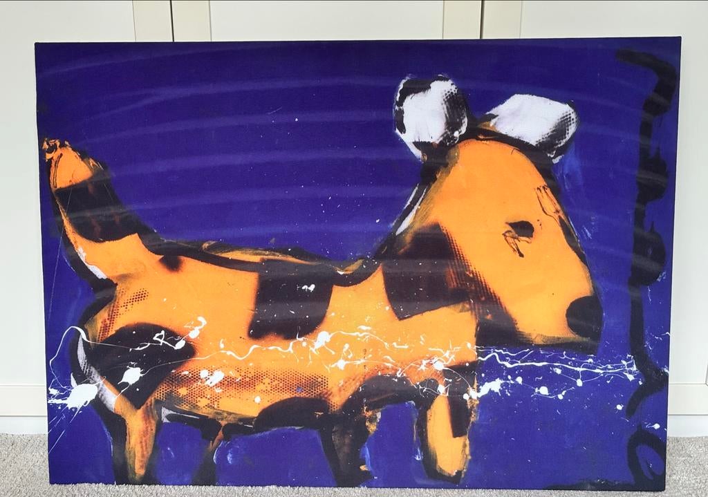 Hond op spaanplaat, Brood-handtekening, Ophalen