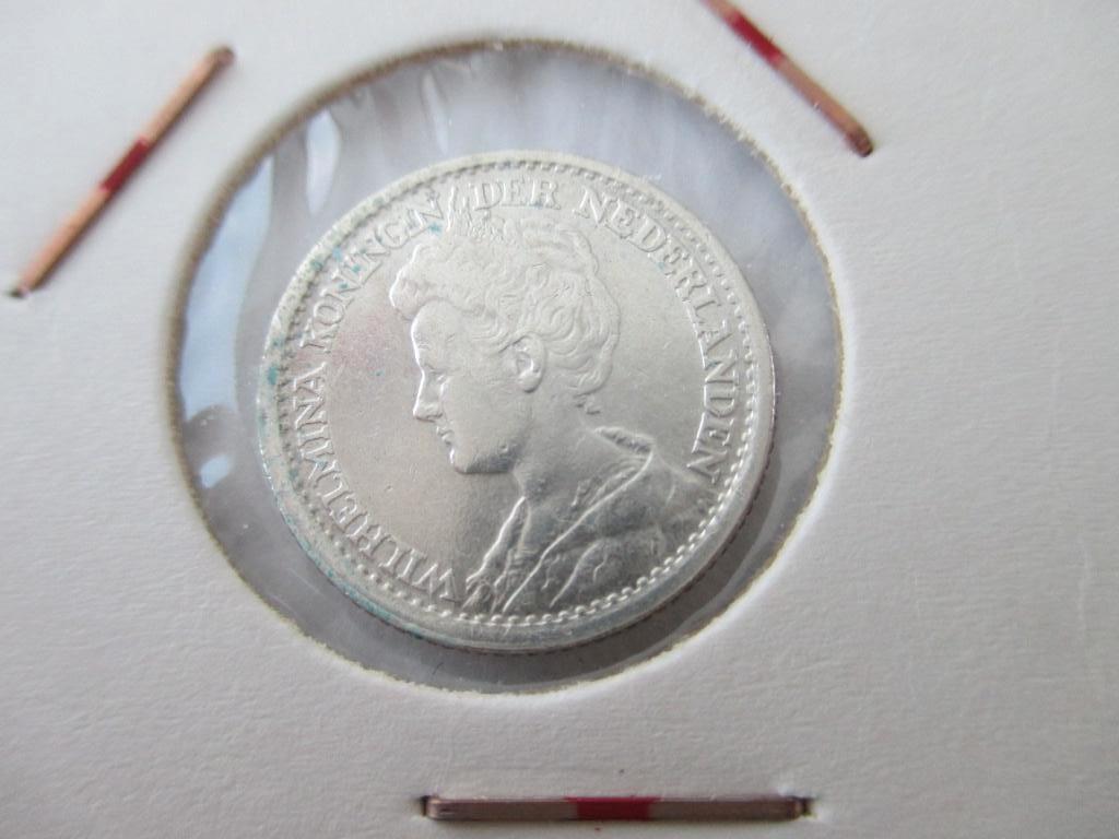 Kwartje 1918, Zilver, 25 cent, Ophalen of Verzenden, Koningin Wilhelmina