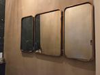 Drieluik Spiegel - Goudkleurig Frame, Ophalen, Gebruikt, Minder dan 100 cm, Rechthoekig