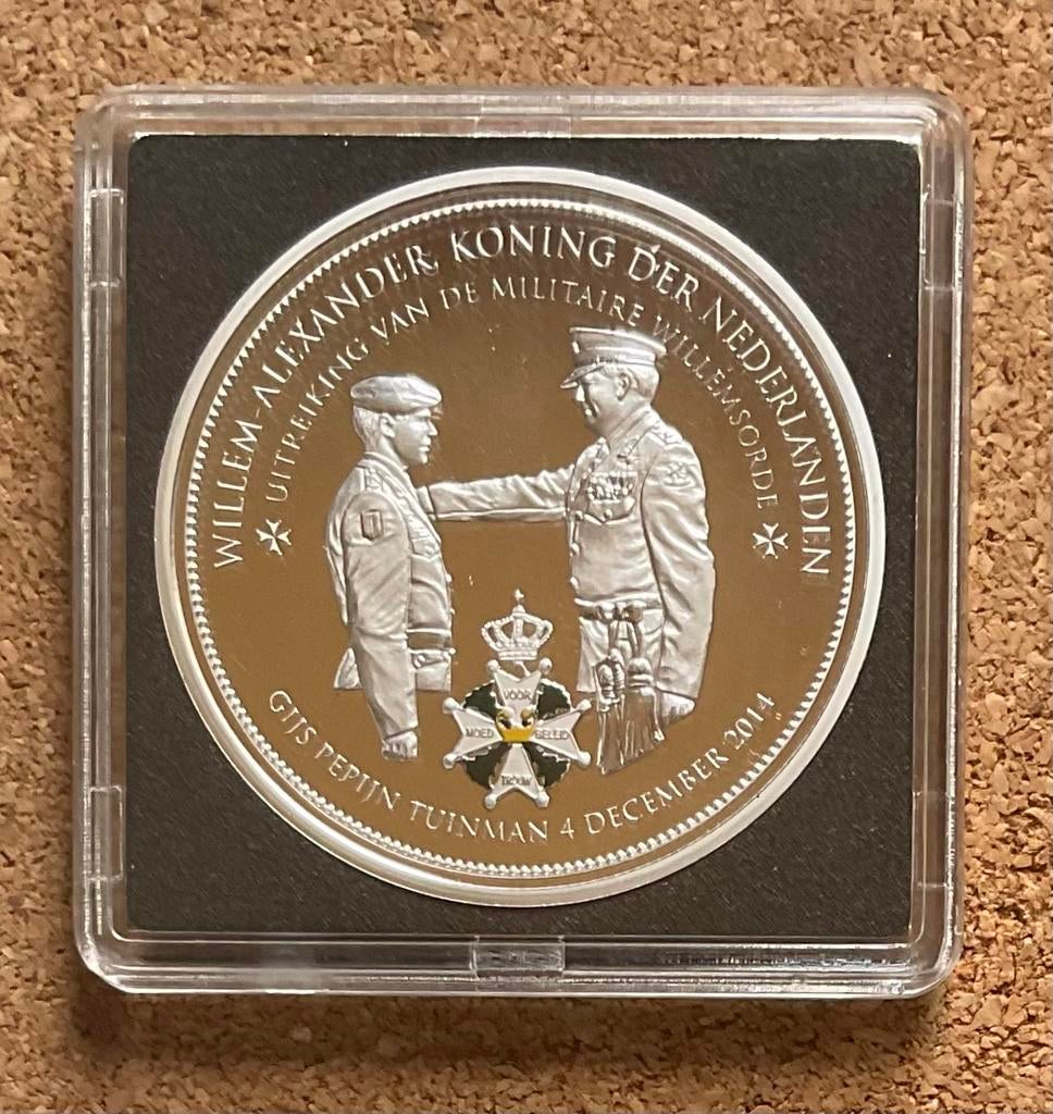 Penning - Willem Alexander - Uitreiking Willemsorde 2014., Ophalen of Verzenden, Landmacht, Nederland, Overige typen
