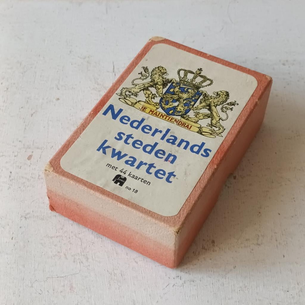 Vintage Nederlands Steden Kwartet, Verzamelen, Speelkaarten, Jokers en Kwartetten, Ophalen of Verzenden, Gebruikt