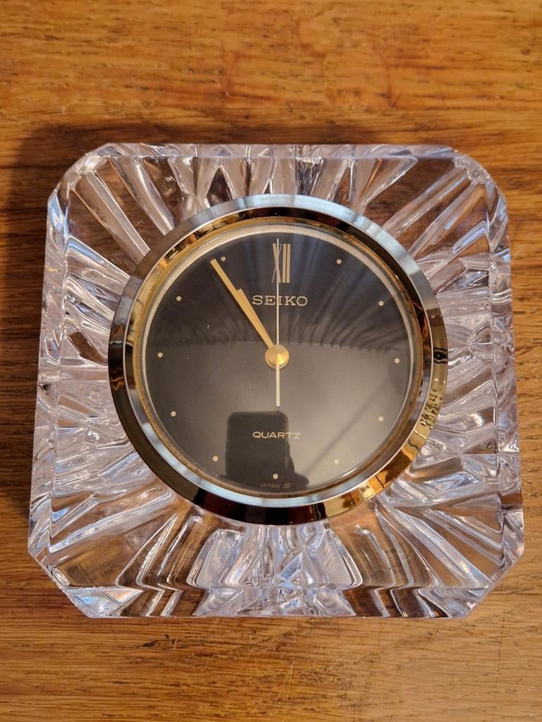Seiko tafelklok, kristal, Ophalen of Verzenden, Zo goed als nieuw, Seiko, Wandklok