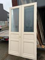 Antieke portaaldeuren geetst glas, Deurkozijn, Zo goed als nieuw, Hout, Ophalen