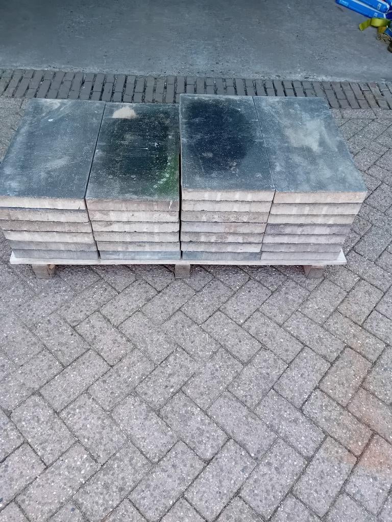 26 Antraciet Terrastegels 60x30 x 4 cm, Tuin en Terras, Tegels en Klinkers, Ophalen, Gebruikt, 5 tot 10 m², Beton