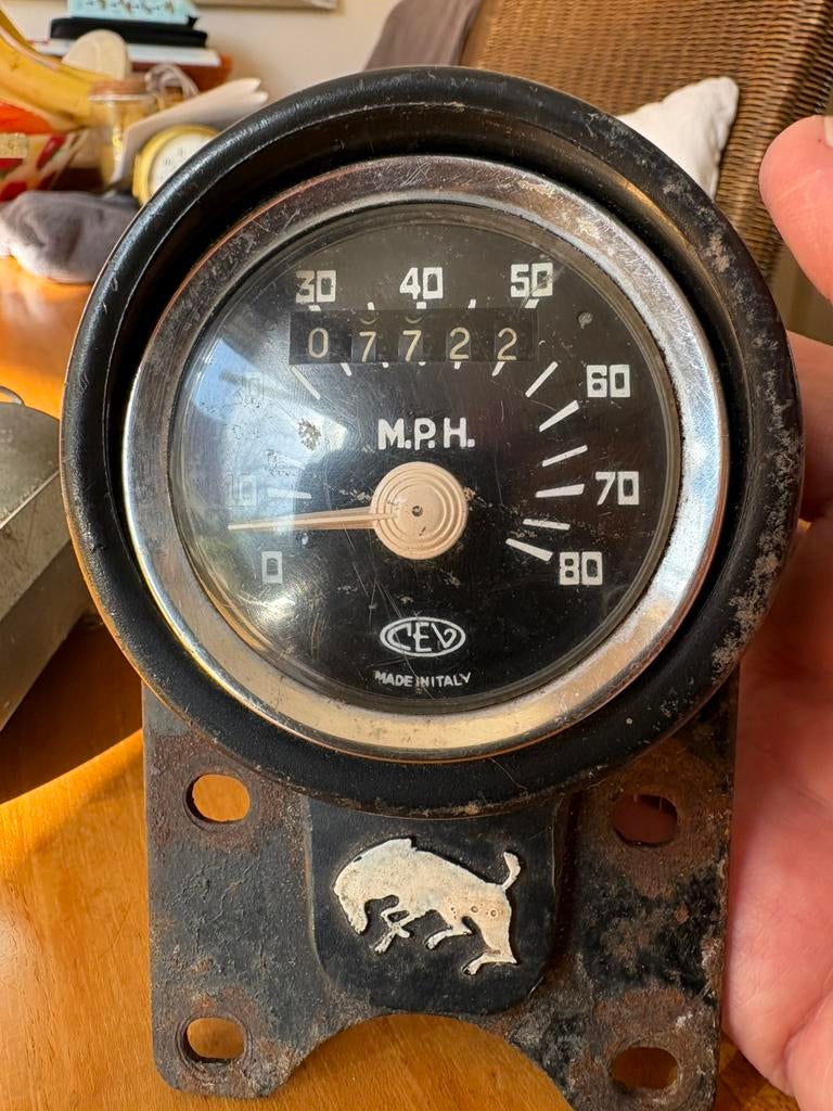 Mijlenteller voor Moto Morini of Bultaco, Motoren, Ophalen, Gebruikt