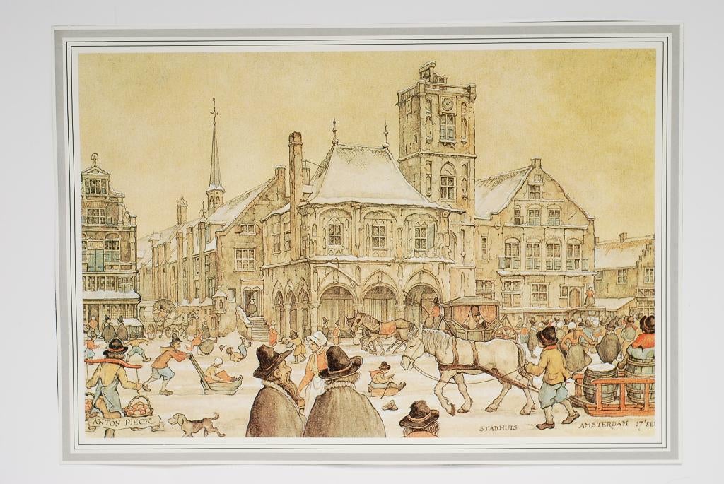 Stadhuis Amsterdam - Anton Pieck, Verzamelen, Verzenden, Zo goed als nieuw, Gebouw, Voor 1940
