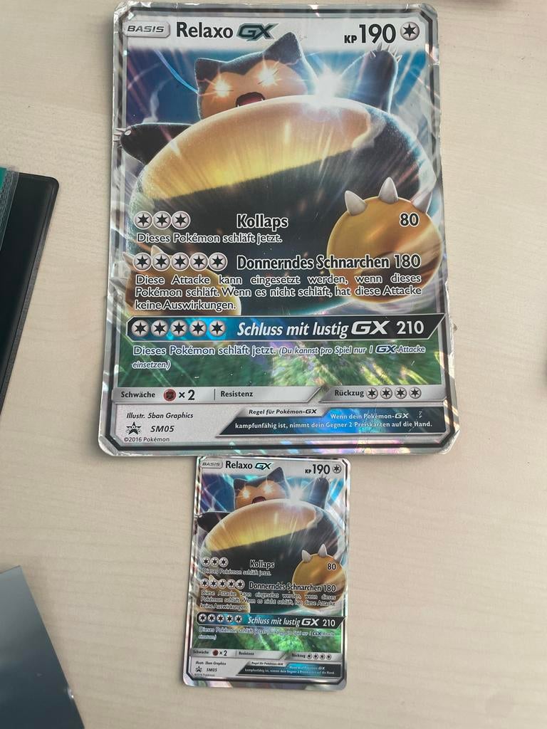 Pokémon Relaxo GX Jumbo en Standaard Kaart SM05, Ophalen of Verzenden, Gebruikt, Meerdere kaarten