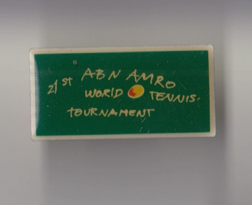 ABN Amro Bank 21e Tennis Toernooi pin, Gebruikt, Niet vindbaar, Niet vindbaar, Speldje of Pin