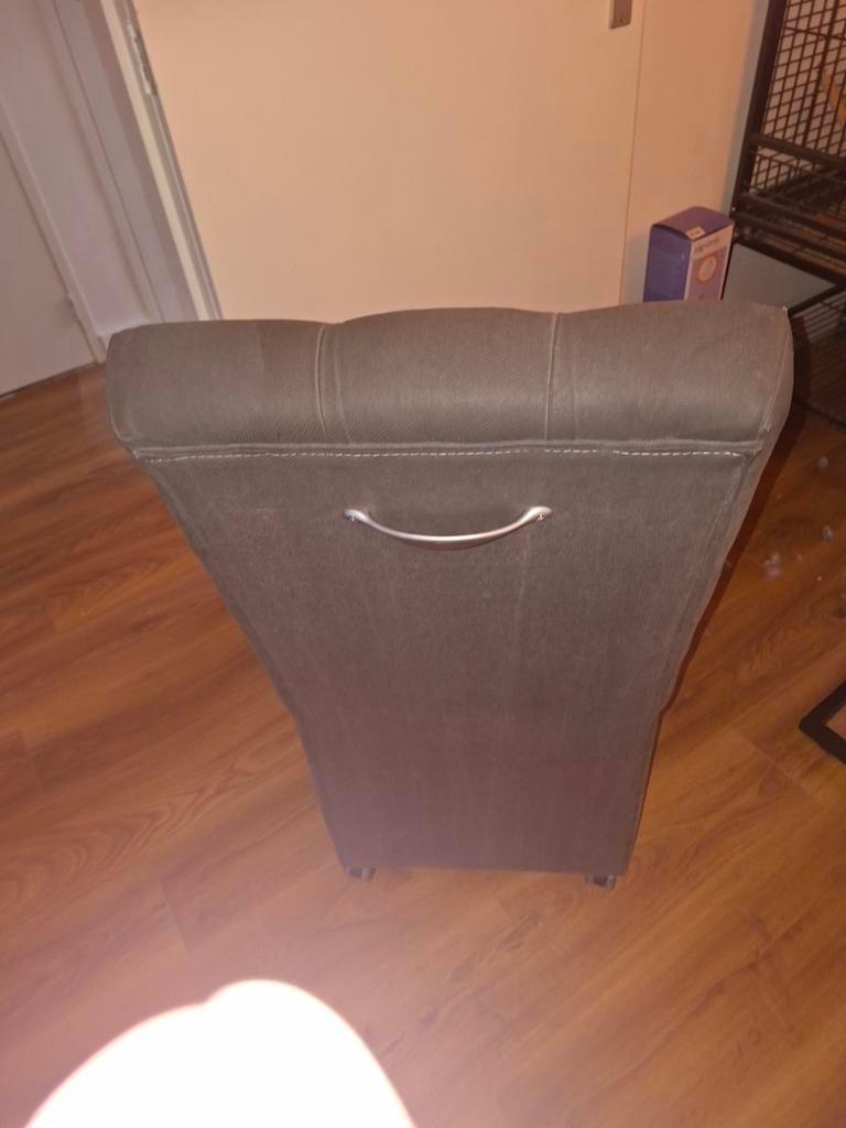 6 luxe eetkamerstoelen grijs antraciet met wieltjes, Ophalen of Verzenden