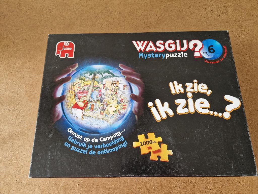 Wasgij Mystery Puzzle nr 6 Onrust op de camping, Ophalen, 500 t/m 1500 stukjes, Gebruikt, Legpuzzel
