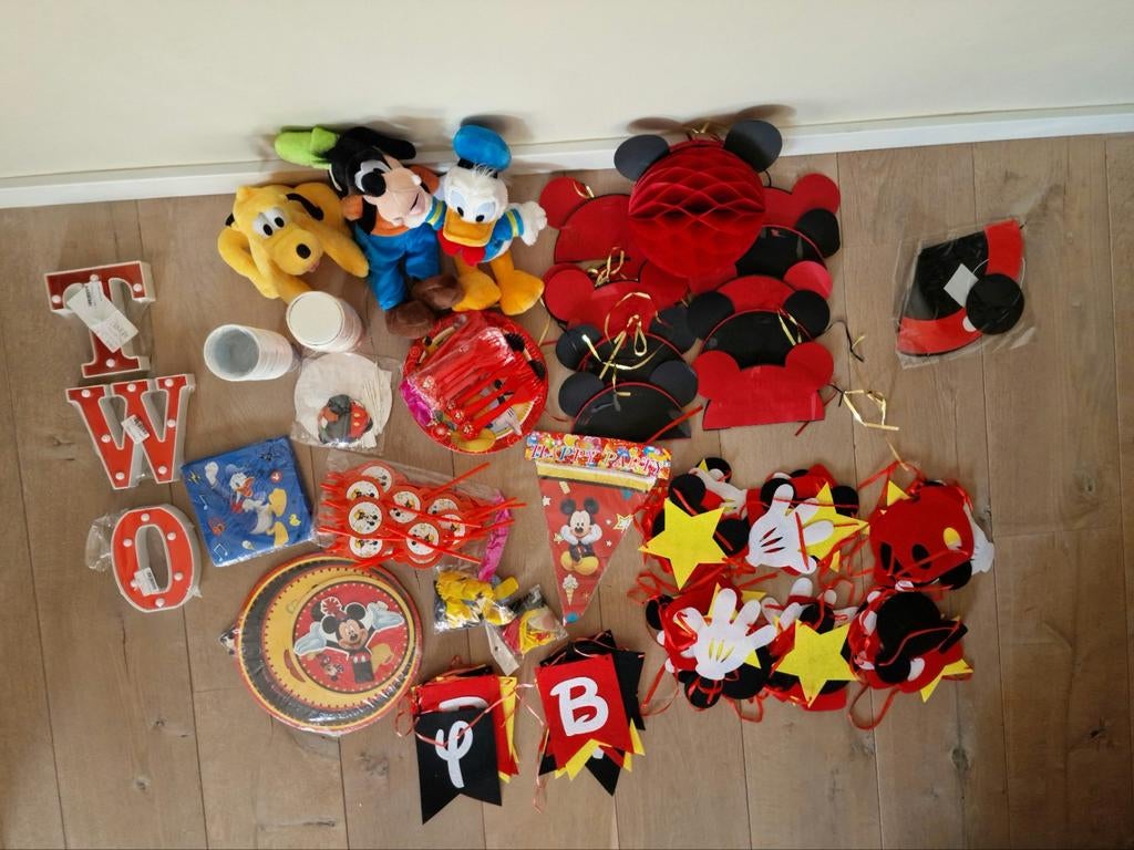 Disney/Mickey Mouse kinderfeestje spullen, Ophalen of Verzenden, Nieuw, Versiering, Verjaardag