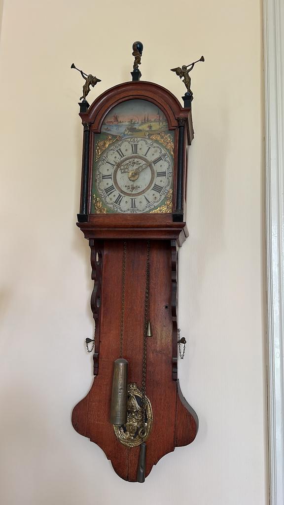 Antieke Friese staartklok met gewichten, Antiek en Kunst, Ophalen