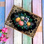 Engels blik Barringer Wallis and Manners zwart bloemen goud, Ophalen of Verzenden, Gebruikt, Koek(jes), Overige merken