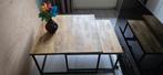 Mango houten salontafel met stalen frame, 50 tot 100 cm, Vierkant, 50 tot 100 cm, Zo goed als nieuw