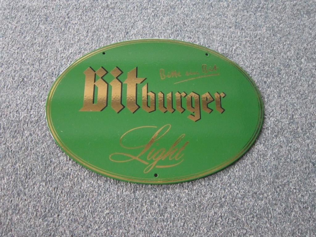 BITBURGER EMAILLE RECLAMEBORD, Ophalen, Zo goed als nieuw, Reclamebord, Plaat of Schild, Overige merken