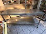 Inox/Roestvrij stalen tafel, Ophalen, Gebruikt, 200 cm of meer, 50 tot 100 cm
