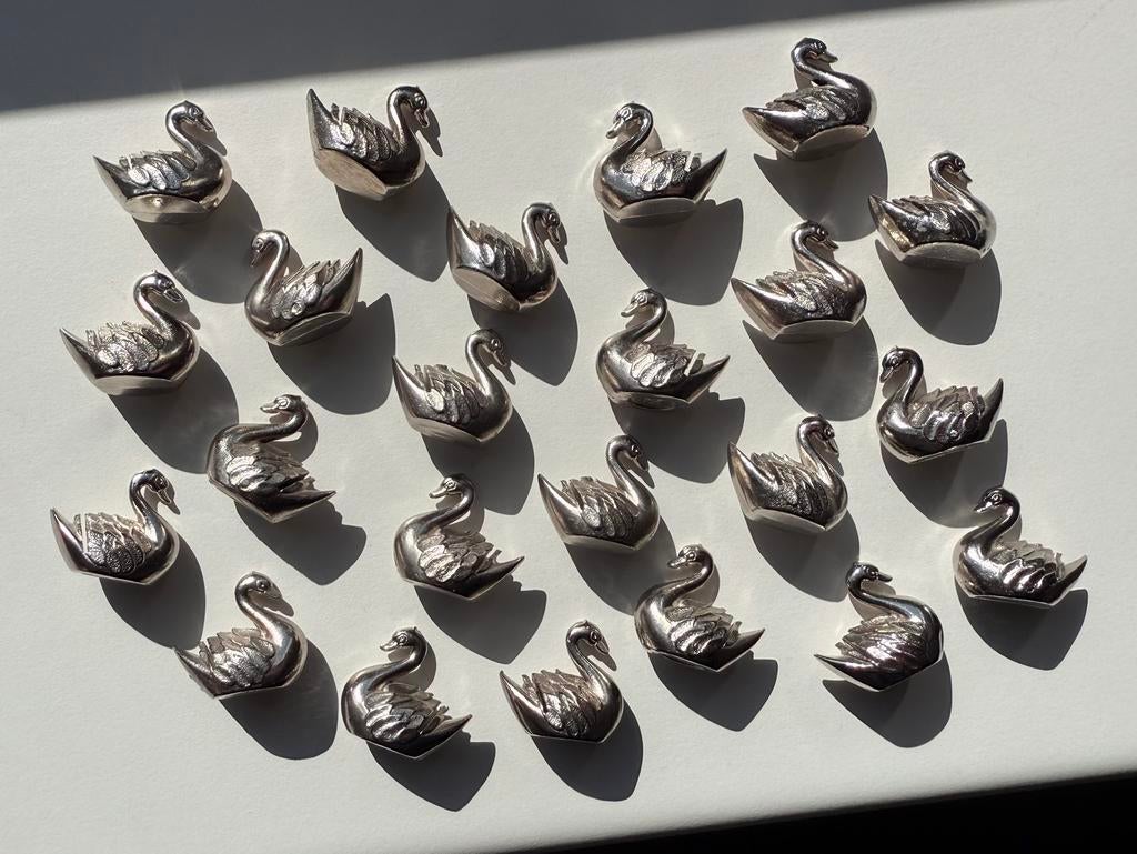 Vintage zwaan plaatskaart houders naamkaart bruiloft tafel, Overige materialen, Vintage, Overige typen, ?