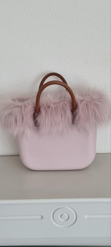 Roze O-Bag handtas met bont, Ophalen of Verzenden, Roze, Handtas