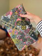 Stof roze groen tekening retro vintage katoen, 120 cm of meer, Nieuw, Ophalen of Verzenden, Katoen