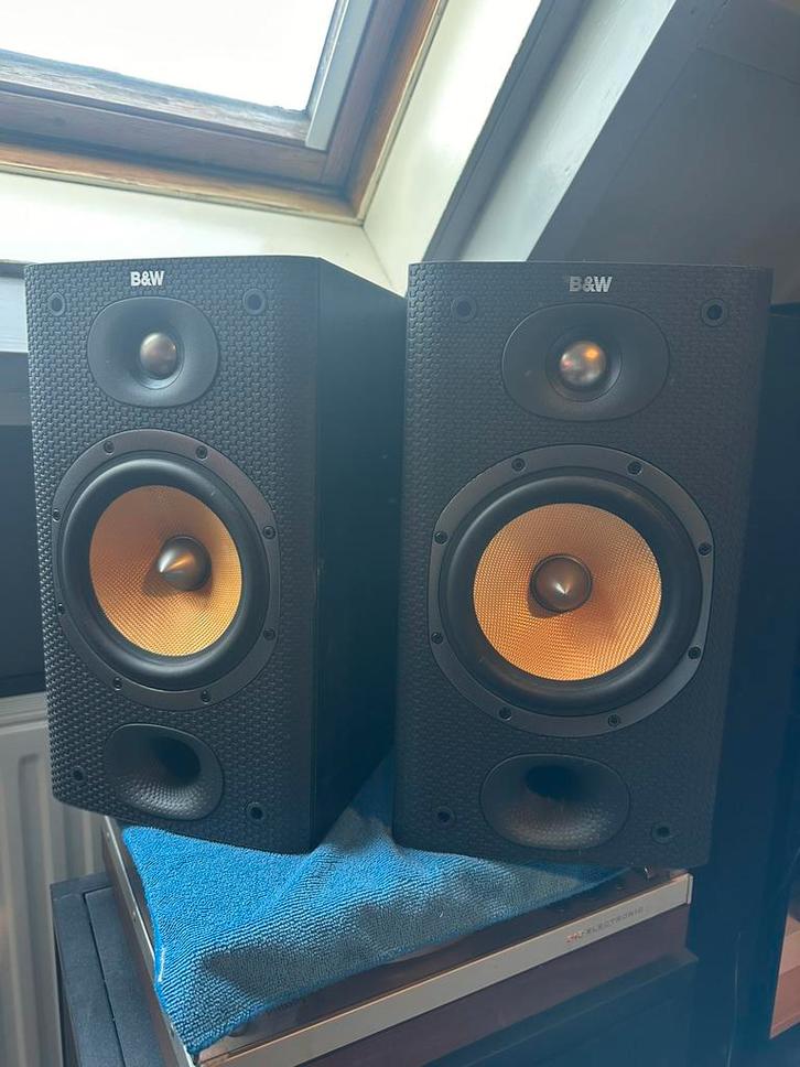 B&W S601 S3 black ash luidsprekers, Audio, Tv en Foto, Luidsprekers, Zo goed als nieuw, Front, Rear of Stereo speakers, 120 watt of meer