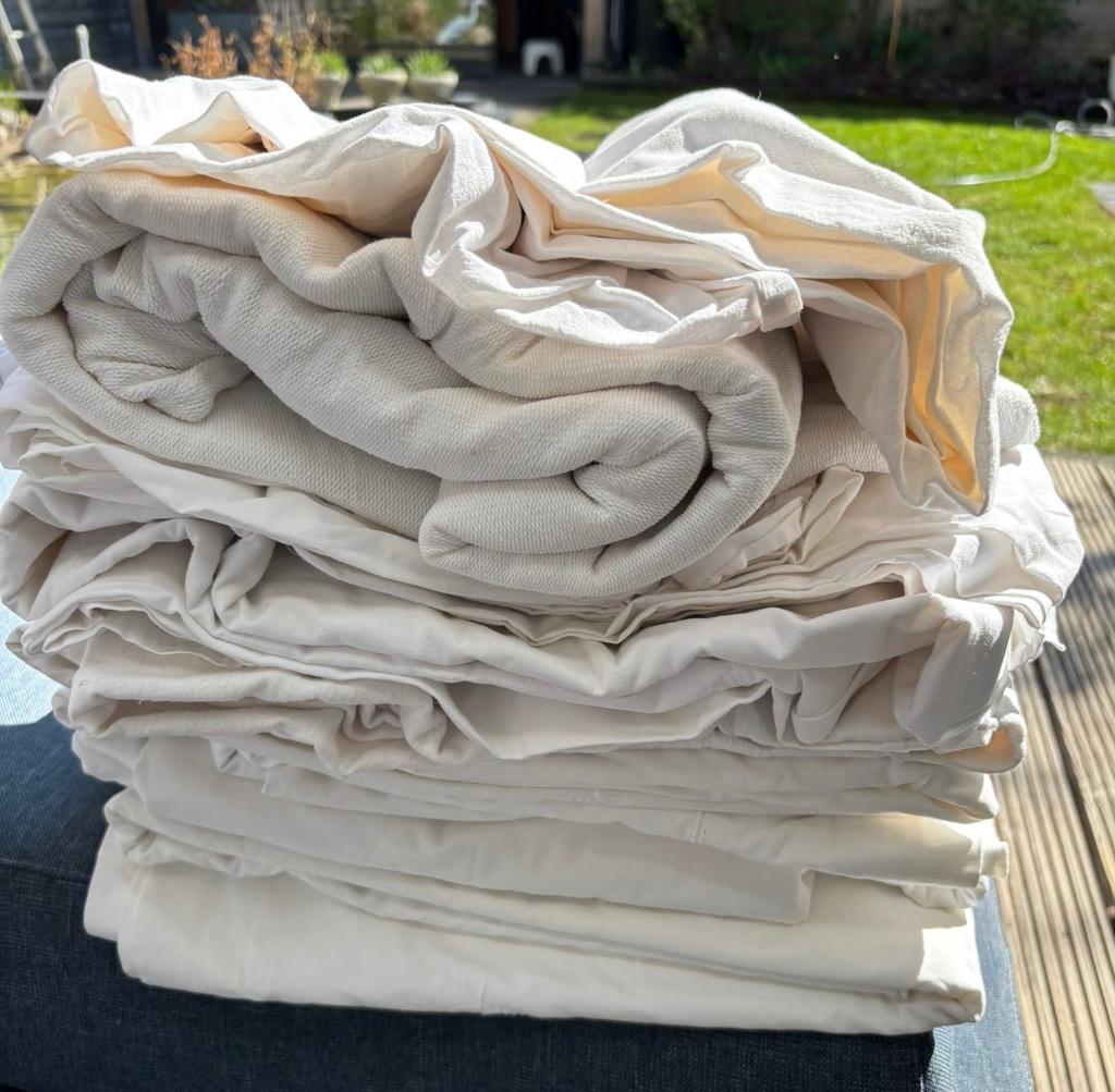 Lakens en tafellakens, 10 stuks, Huis en Inrichting, Slaapkamer | Beddengoed, Eenpersoons, Wit, Ophalen of Verzenden, Zo goed als nieuw