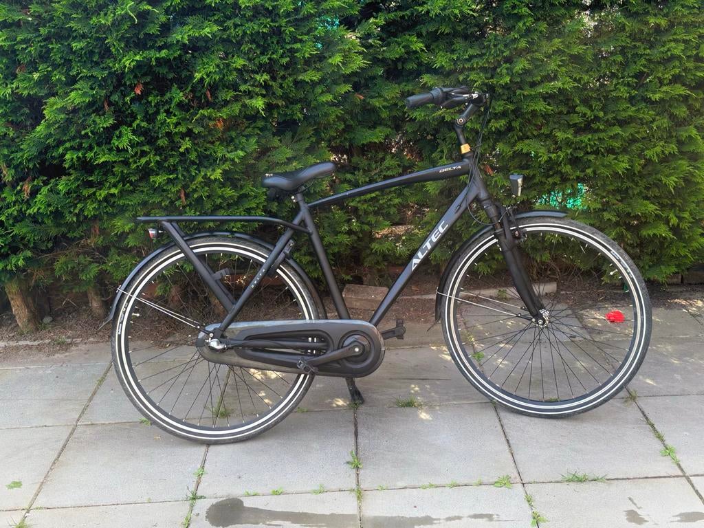 Zwarte Delta herenfiets - Altec, Fietsen en Brommers, Fietsen | Heren | Herenfietsen, Overige merken, Gebruikt, Velgrem, Ophalen of Verzenden