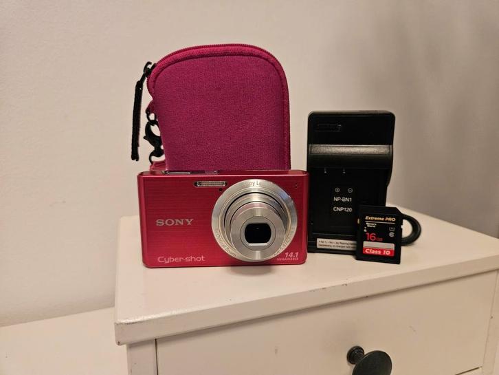 Sony Cybershot DSC-W610 Roze, 16 gb SD, getest, goede staat, Audio, Tv en Foto, Fotocamera's Digitaal, Zo goed als nieuw, Compact