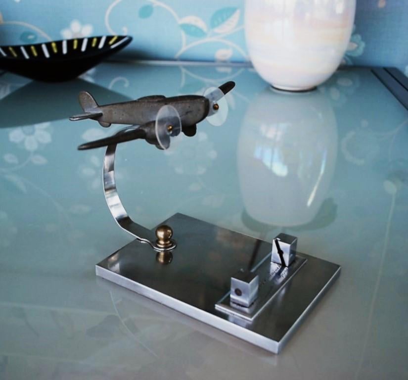 Vliegtuig, WW2 Bommenwerper 1949 Vintage Trech art, Ophalen of Verzenden