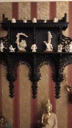 Etangere meubel met porselein lamp jugendstil met druiven, Ophalen of Verzenden