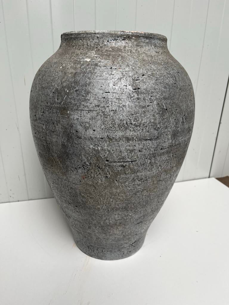 Grote grijze vaas, Huis en Inrichting, Woonaccessoires | Vazen, Ophalen, Overige kleuren, Minder dan 50 cm