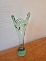 Murano Stijl Vaas - Groen Glas - 29 cm hoog, Ophalen of Verzenden