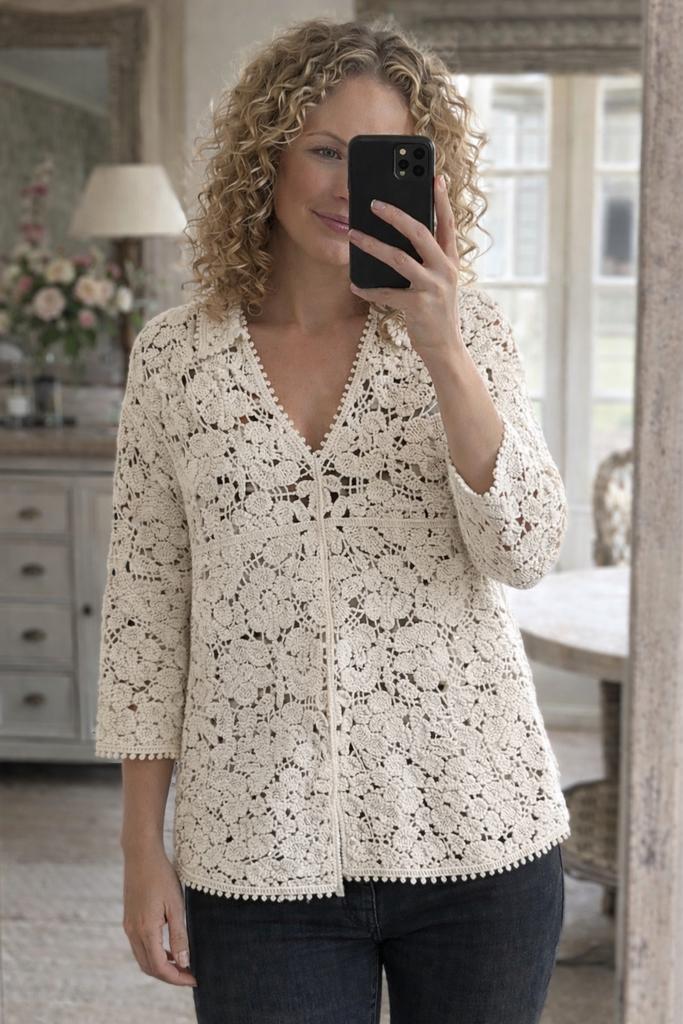 Nieuwe Gehaakte top van H&M maat M, Maat 38/40 (M), H&M, Beige, Nieuw