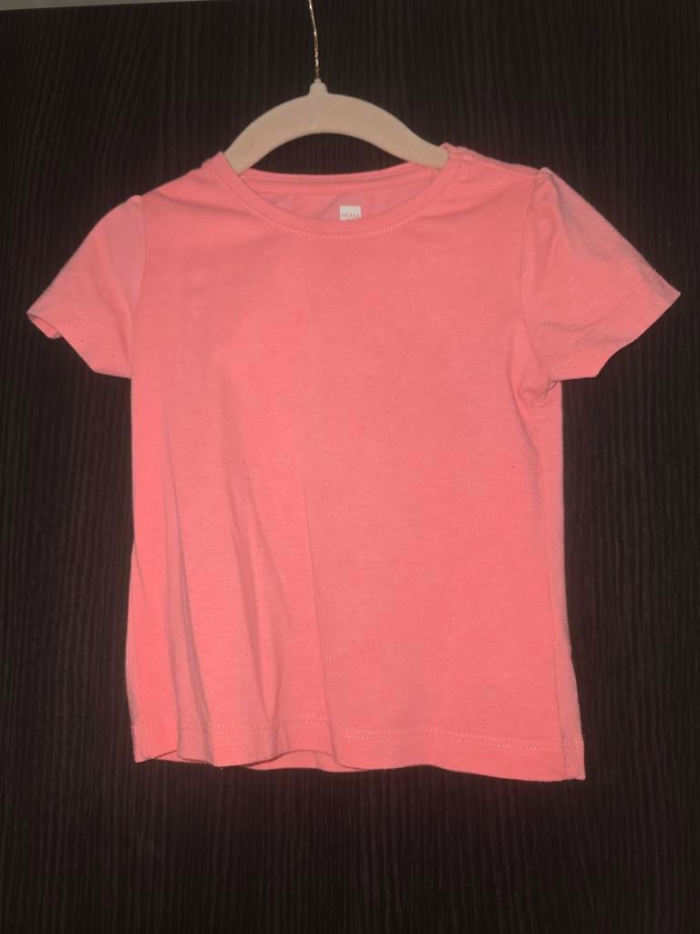 Hema Favourite Basic Tee - Koraalrood T-shirt Maat 86/92, Kinderen en Baby's, Kinderkleding | Maat 92, Jongen of Meisje, Ophalen of Verzenden
