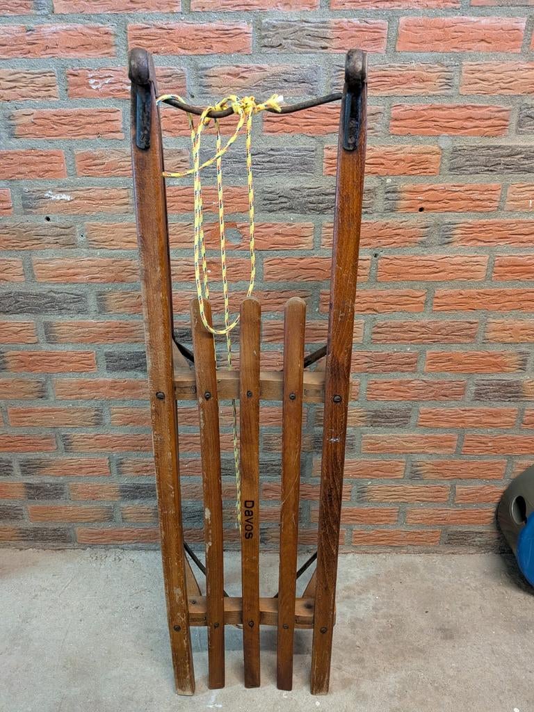 Mooie houten slee, Ophalen, Hout, Tuinhek