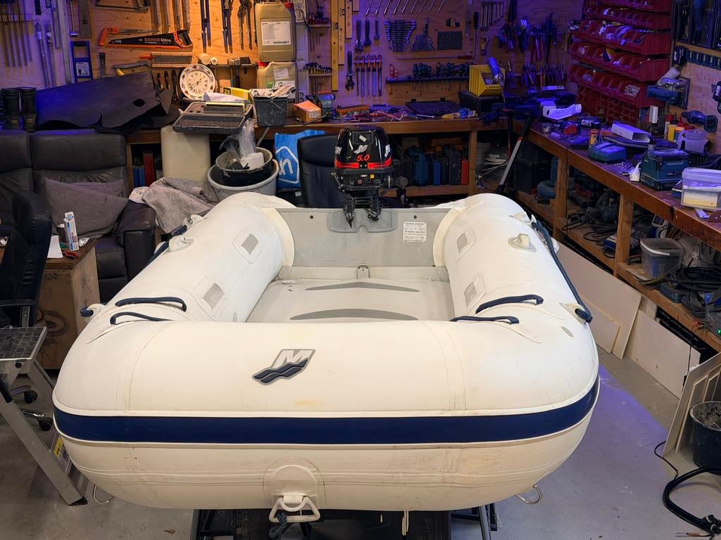 Quicksilver 310 met mercury 5pk 4takt, Watersport en Boten, Rubberboten, Ophalen of Verzenden, Zo goed als nieuw, Benzine, Minder dan 70 pk