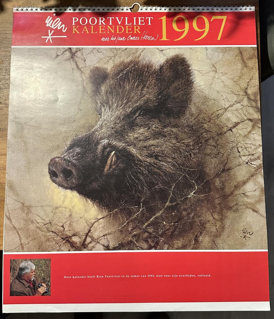 Rien Poortvliet kalender uit 1997 zgan en groot formaat, Ophalen, Maandkalender, Zo goed als nieuw