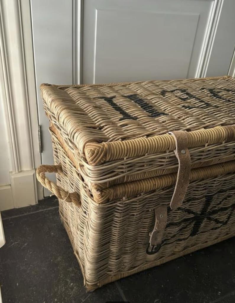riviera maison mand, Huis en Inrichting, Woonaccessoires | Schalen en Manden, Ophalen, Gebruikt, Mand, Riet