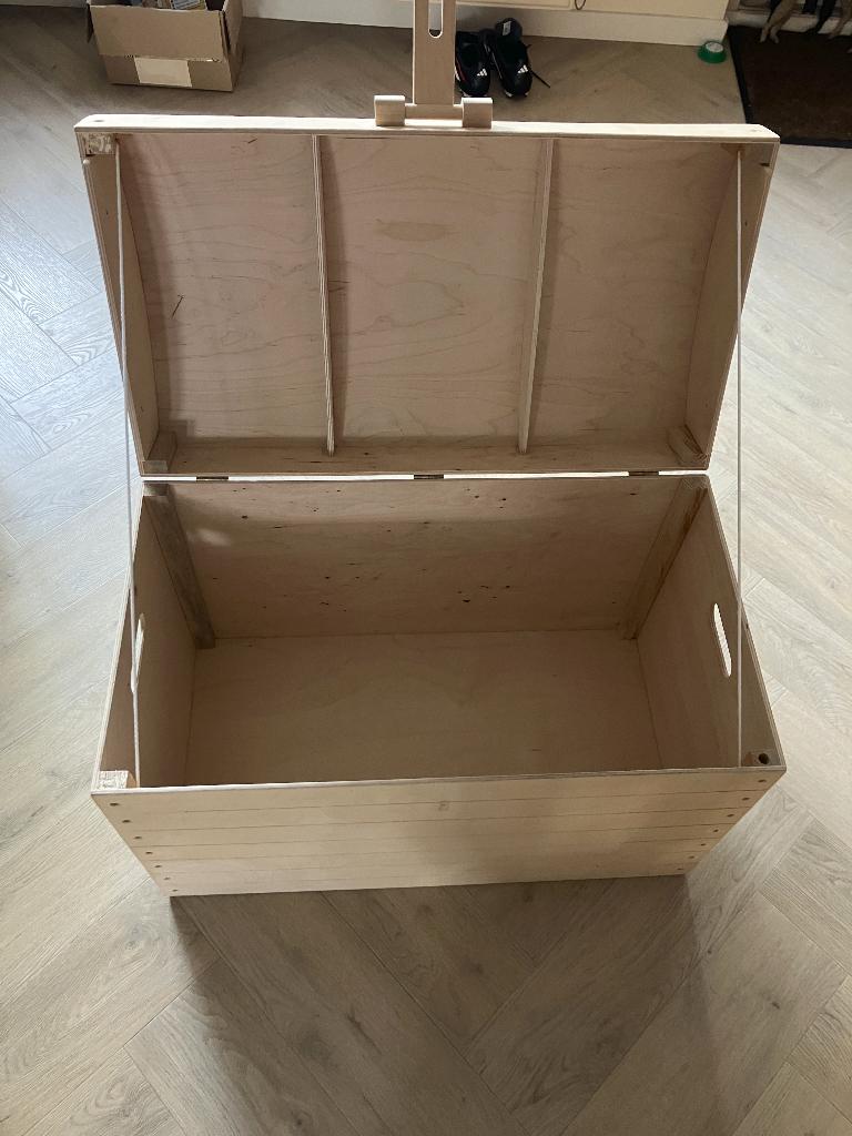 Playwood Speelgoedkist hout blank groot, Ophalen, Zo goed als nieuw, Overige typen