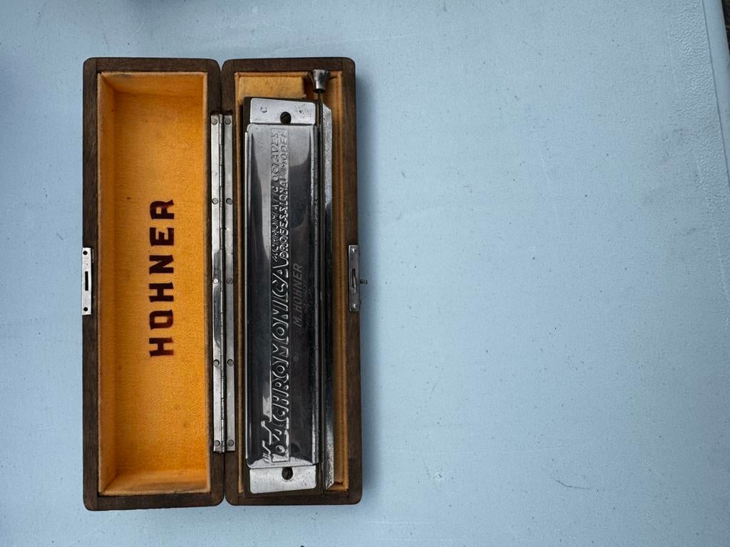 Hohner 64 Chromonica mondharmonica, Muziek en Instrumenten, Blaasinstrumenten | Mondharmonica's, Gebruikt, Verzenden, Met koffer of doosje
