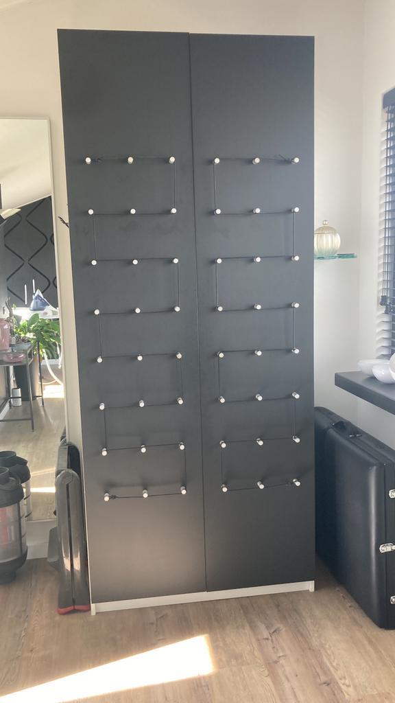 Pax kast deuren 2 stuks 50cm zwart vintage exclusief design, Huis en Inrichting, Kasten | Overige, Zo goed als nieuw, Ophalen