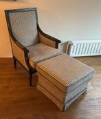 Fauteuil en hocker zo goed als nieuw, Huis en Inrichting, Ophalen of Verzenden, Zo goed als nieuw, 75 tot 100 cm, Stof