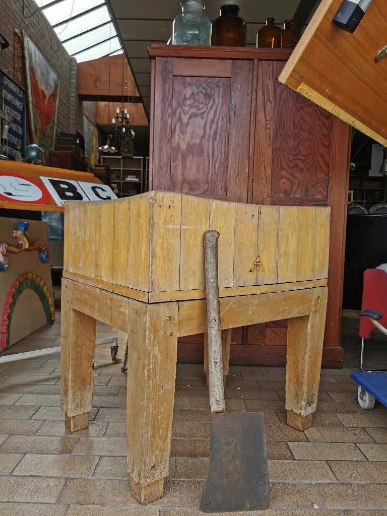 Oud slagersblok Van Dijk's, Ophalen, 25 tot 50 cm, 50 tot 100 cm, Minder dan 100 cm