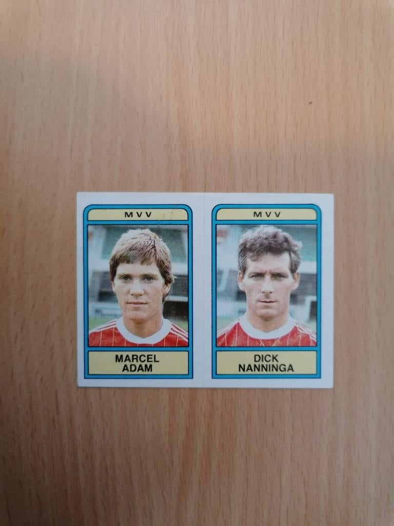Panini Voetbal 84 #377 Adam en Nanninga-MVV., Ophalen of Verzenden, Zegels, Bonnen of Punten