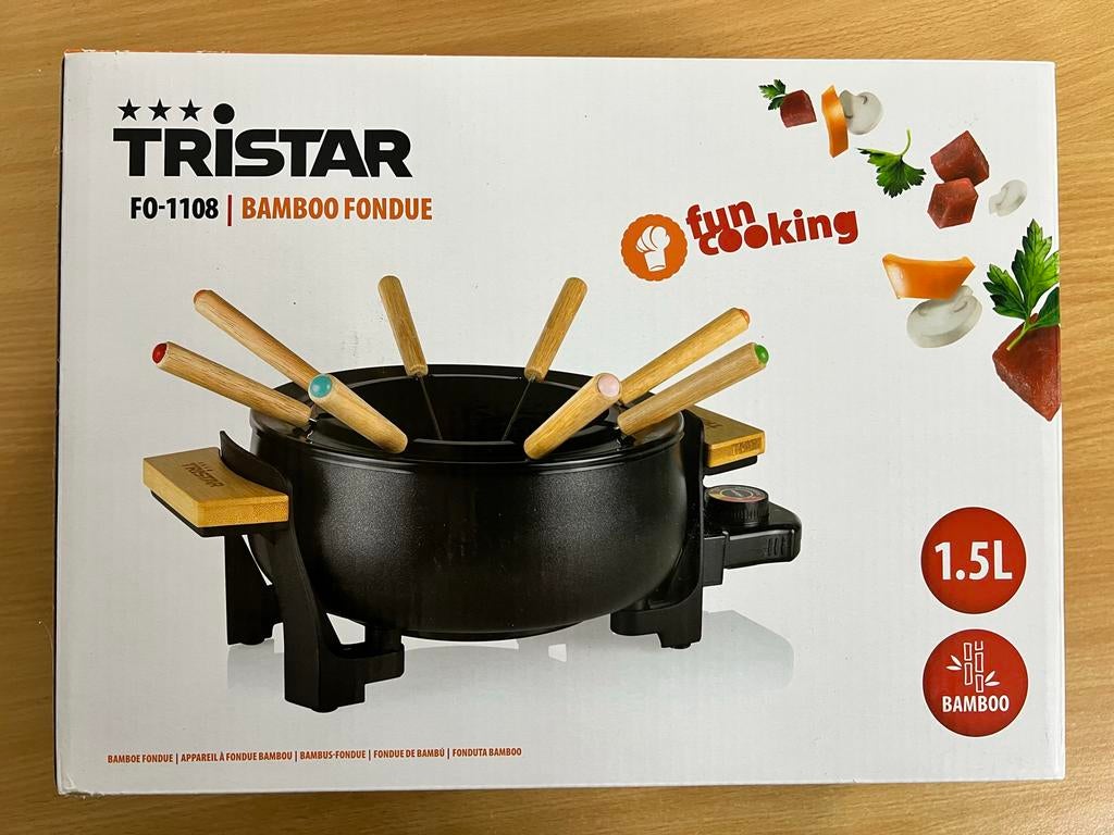 Tristar FO-1108 Bamboo Fondue nieuw, Witgoed en Apparatuur, Gourmetstellen, Nieuw, 8 personen of meer, Ophalen
