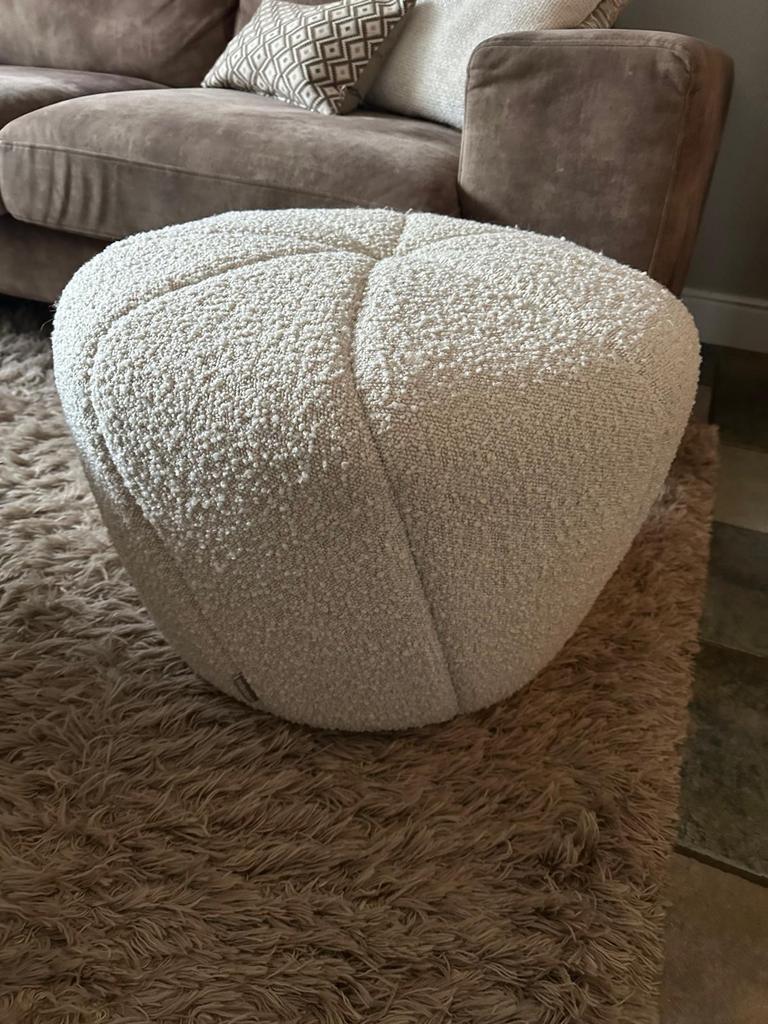 Rivièra Maison Poef Perruche White Sand Boucle, Ophalen, Gebruikt, Rond, Minder dan 50 cm