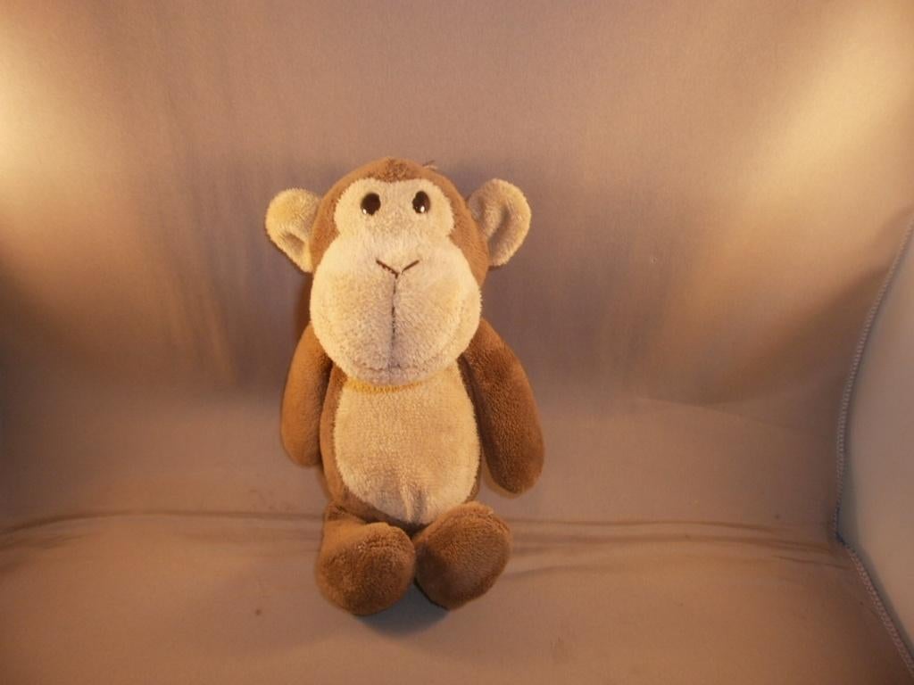 unitoys my friend aap/aapje bruin/lichtbruin 21 cm velours, Kinderen en Baby's, Speelgoed | Knuffels en Pluche, Overige merken