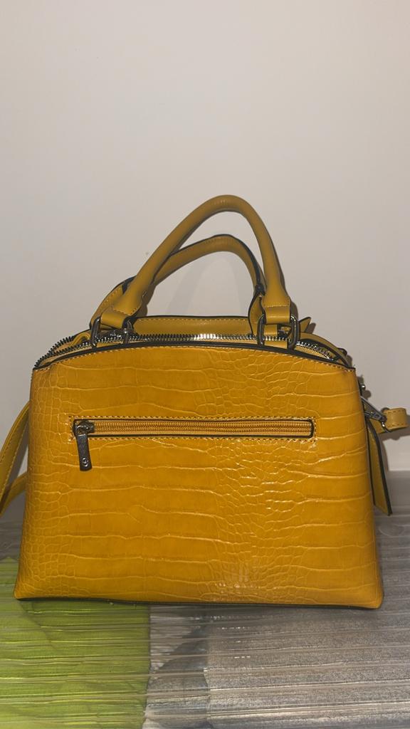 Mooie gele leren tas - Zo goed als nieuw, Ophalen of Verzenden, Zo goed als nieuw, Geel, Handtas